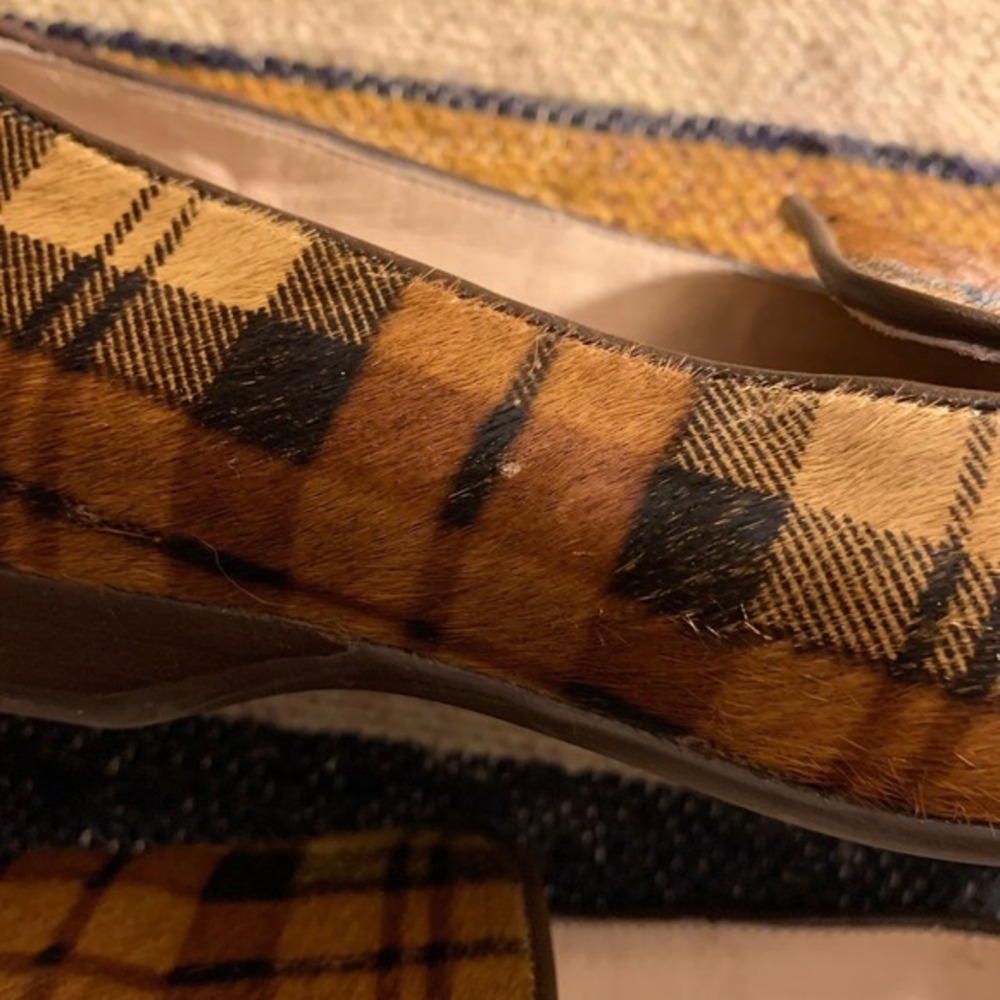 ANTONIO‎ MELANI Women Plaid Calf Hair Loafers Flats Shoes Preppy Old Money 9M - Picture 7 of 10